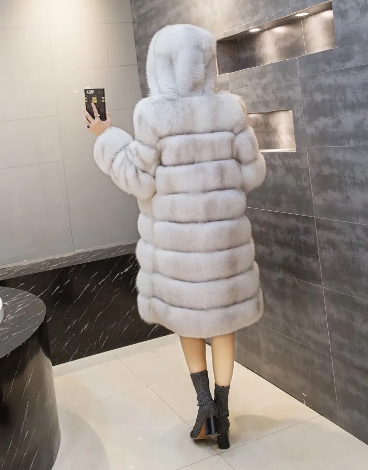 Новинка, зимнее толстое теплое длинное пальто из искусственного меха для женщин, плюс размер, с капюшоном, с длинным рукавом, куртка из искусственного меха, Роскошные зимние меховые пальто bontjas