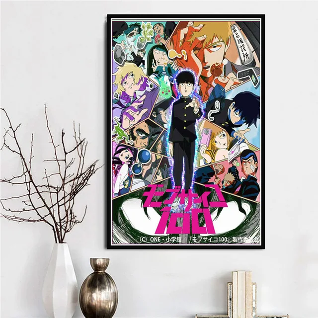 8 Mob Psycho 100 художественный постер Картина Настенная картина домашний декор, плакаты и принты - Color: 8