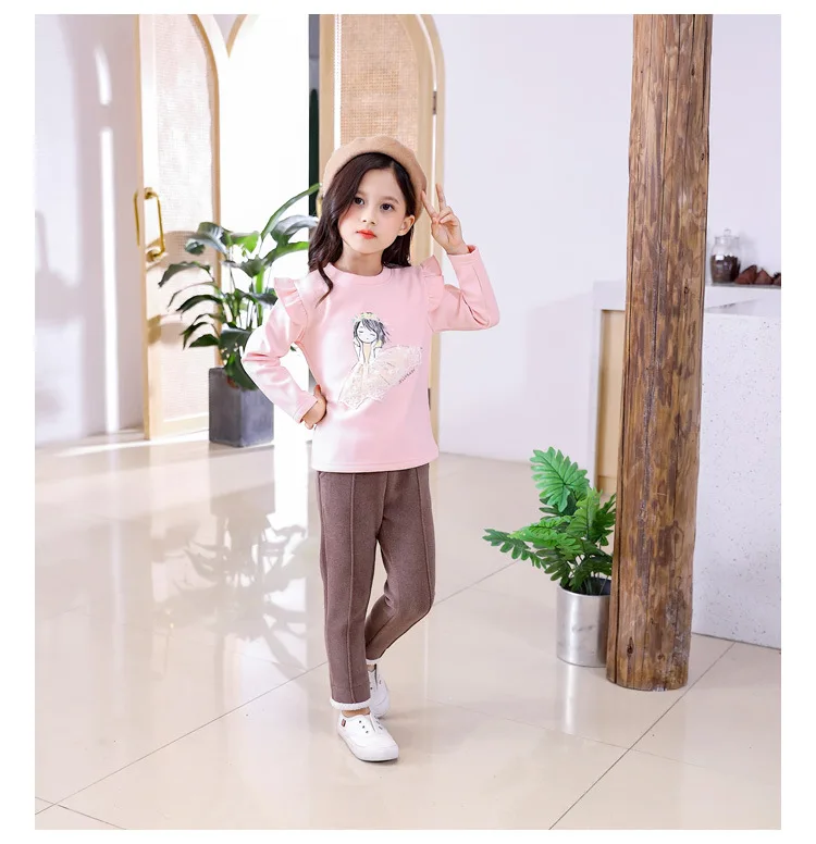 Girl Pants Autumn Winter New Baby Girl Casual Pants Kids Warm Velvet Thick Trousers Toddler Outwear Winter Leggings Girls