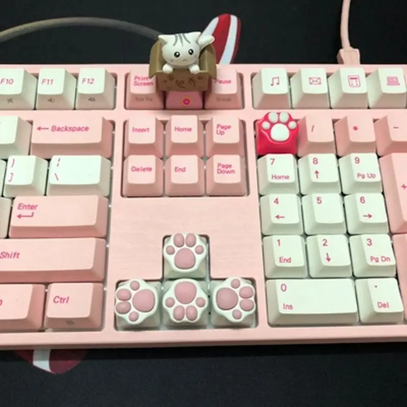  Personality Customized ABS Silicone Kitty Paw Artisan Cat Paws Pad Keyboard keyCaps for Cherry MX S