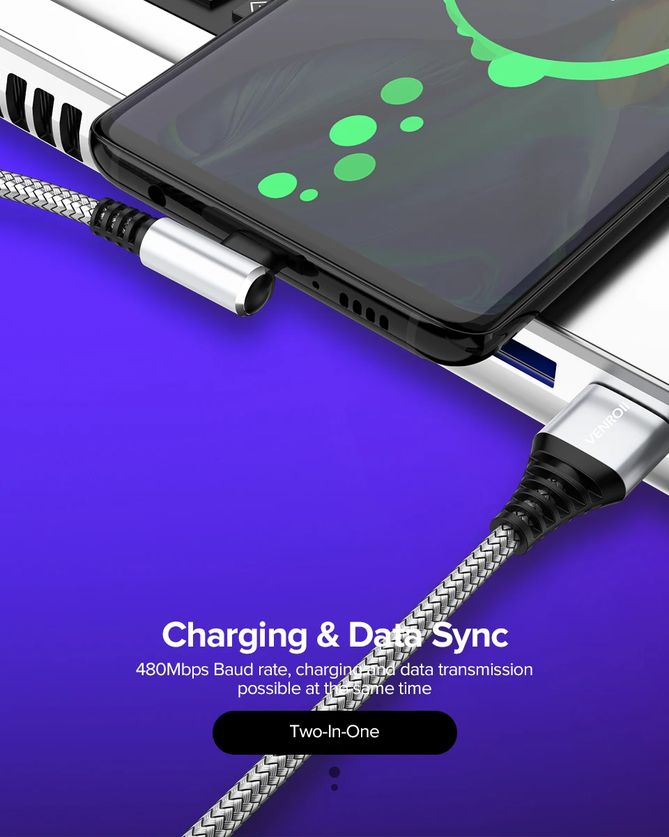 Venroii 3A usb type C кабель для samsung S8 Xiaomi mi x Max 3 8 USBC type-C кабель для передачи данных для huawei P20 Lite mate 20 Oneplus 6 6T