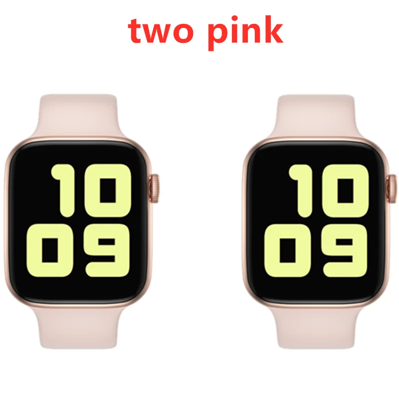 two Pink Умные часы IWO 8 PRO T5 со сменным ремешком, серия 4 iw8, умные часы, пульсометр, кровяное давление, спортивные часы для IOS, Android, PK, W34 - Цвет: two Pink