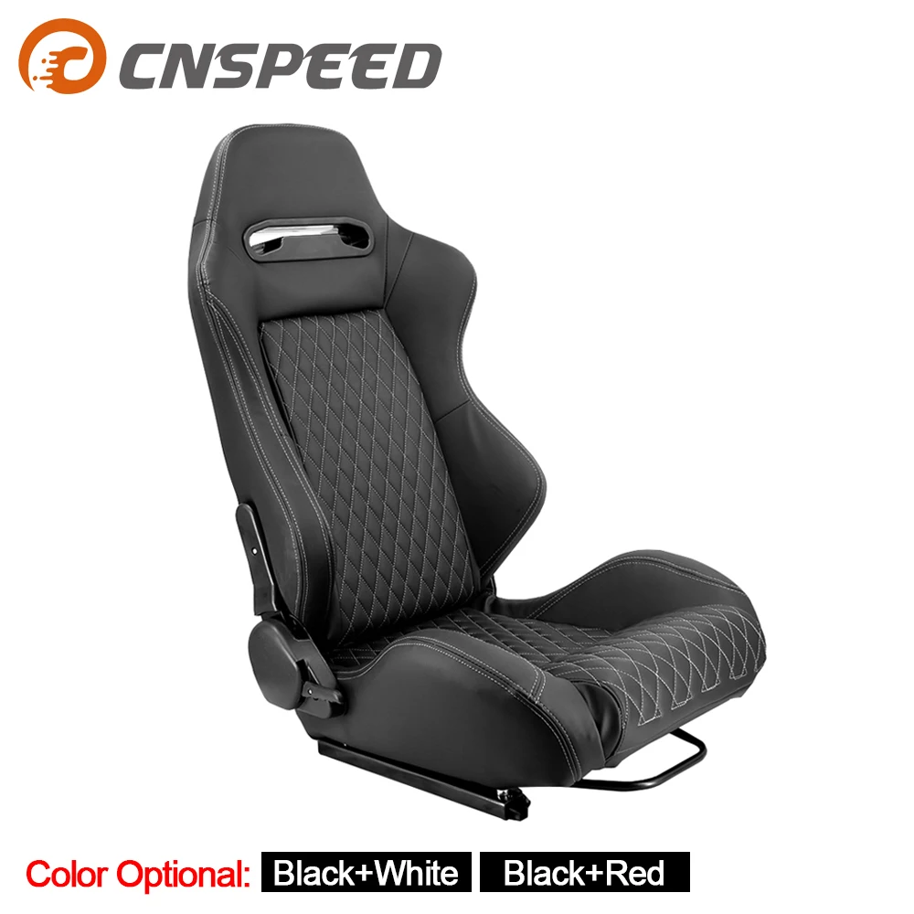 

1 Pair Adjustable Racing Car Seat Universal for Sport Car Simulator Bucket Seats Black PVC Leather