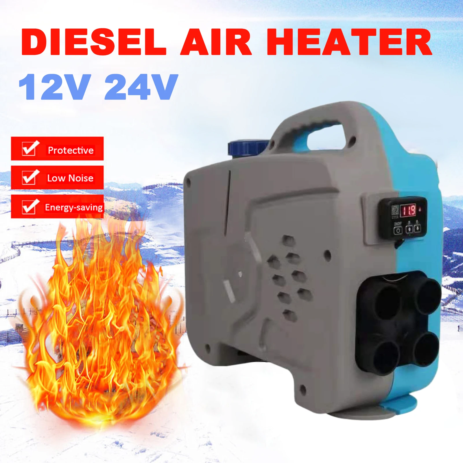 5KW-12V-24V-Air-Heater-All-InMachine-4-Buraco-Estacionamento-Aquecedor ...