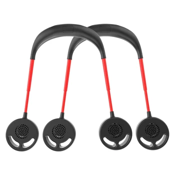 

2PCS Portable Hanging Neck Sports Fan Hands Free USB Rechargeable Personal Wearable Lazy Fan 3 Speeds Mini Necklace Fan