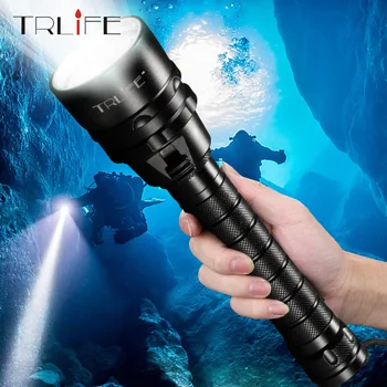 

TRLIFE New Scuba Dive LED Flashlight UV/T6/L2 IPX8 Underwater Diving Light Super Bright 8000Lumens Dive Lamp with 1mode Switch