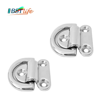 

2PCS Mirror Polish Marine Grade 316 Stainless Steel Boat Lashing D Ring Tie Down Cleat for Yacht Motorboat Truck