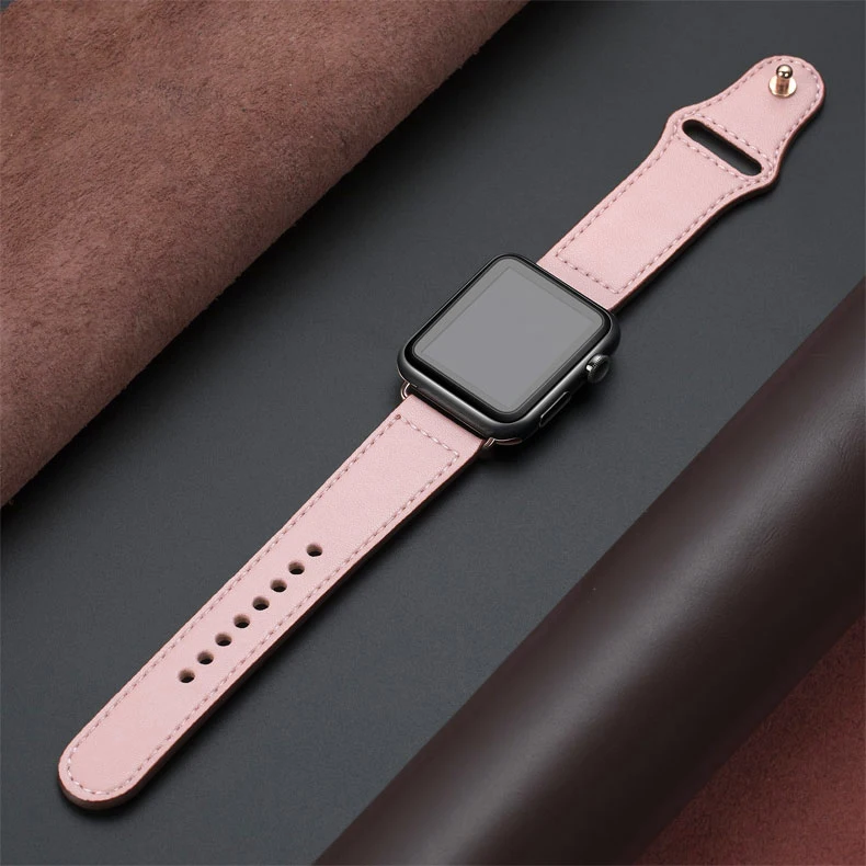 leather loop strap for apple watch band 44mm 42mm 40mm 38mm iwatch apple watch 5/4/3/2/1 watchband Genuine leather bracelet