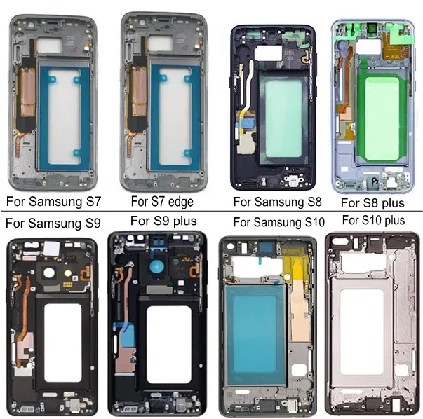 1 шт для samsung Galaxy S10 S10E S9 S8 S8 плюс S7 край S9plus S8plus S10plus ободок средней рамки Корпуса Пластина Крышка батарейного отсека Ремонт крышка