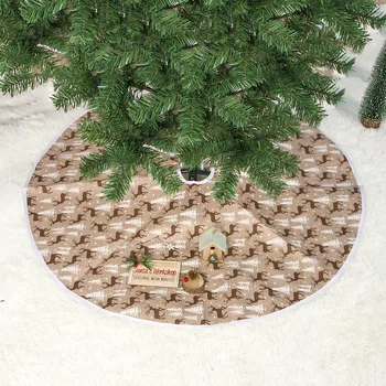 

1pc Christmas Tree Skirts Carpet Merry Christmas Decoration for Home Natal Cartoon Deer Printed Tree Skirts New Year Decoration