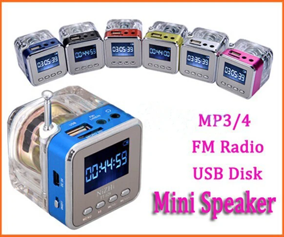 Микро SD/TF USB диск mp3 ЖК-дисплей Дисплей Динамик радиочасы RADT028 с украшением в виде кристаллов освещение мини цифровой Динамик музыкальный плеер портативный fm радио