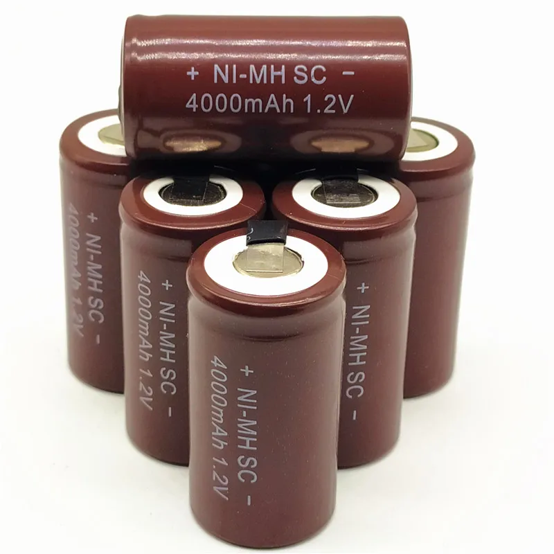 SC rechargeable battery sub battery SC Ni-MH battery with nickel 1.2V 4000mAh for Flashlight/emergency light Electric tool