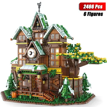 

2466pcs Ideas Street View the Time Room Building Blcoks Forest Villa Country House Bricks Set Models Toys MOC Children Kids Gift