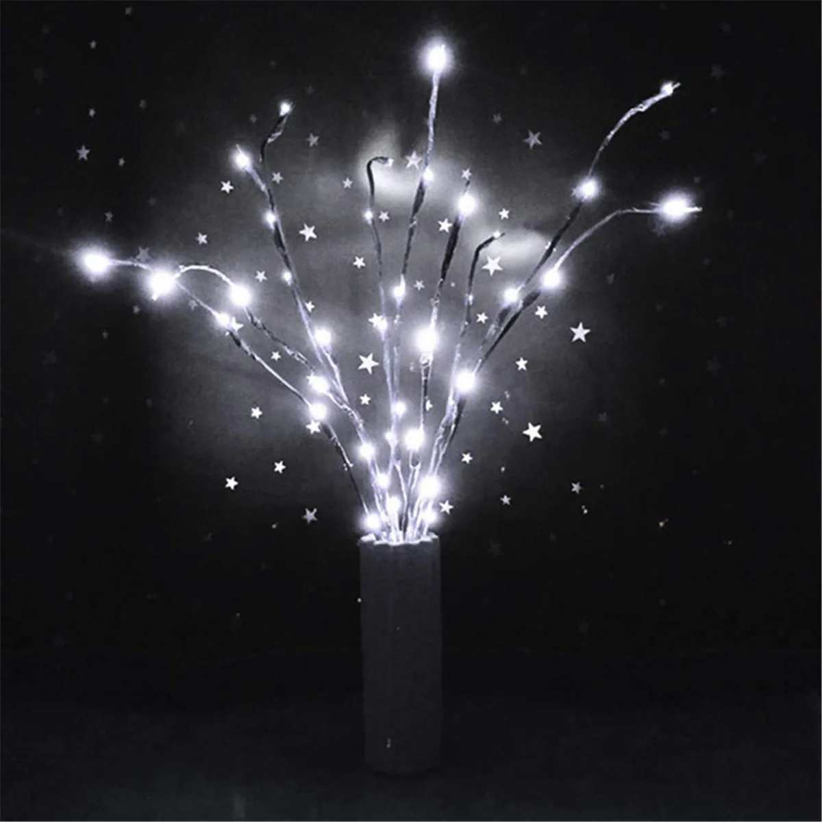 20 Bulbs LED Willow Branch Lights Lamp Natural Tall Vase Filler Willow Tree Branch Christmas Home Wedding Decorative Lights - Цвет абажура: White light