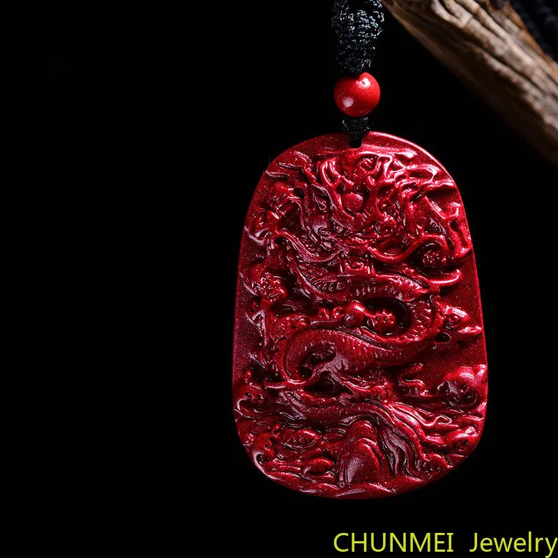

Cinnabar Pendant Purple Gold Sand King Dragon World Pendant Raw Mineral Necklace Raw Stone Male Jewelry Hand Carving Dragon