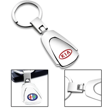 

Metal Car Logo Keychain Auto Car Badge Key Chain Key Ring For Mitsubishis Honda Seat Opel Alfa Mazda KIA Lada