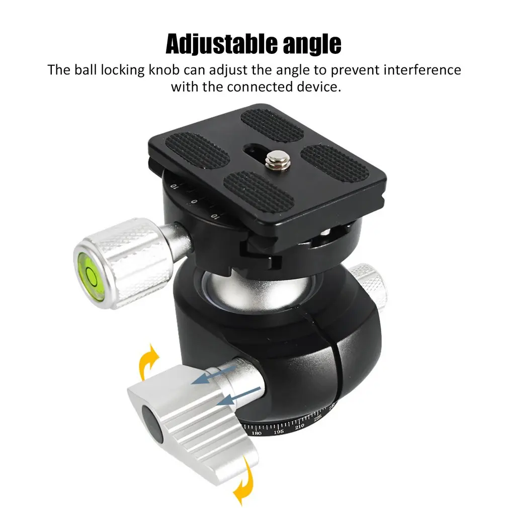 T1 Tripod head panoramic photo ballhead low profile compact ball head CNC machining built ball mount for camera