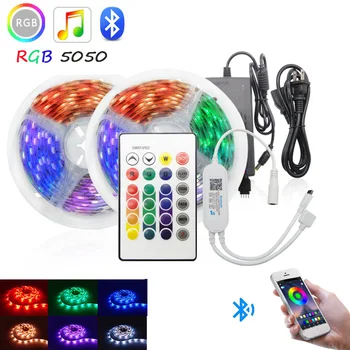 

Bluetooth Music LED Strip Light 5050 SMD 2835 Flexible Ribbon fita 5M 10M 15M RGB LED light Tape Diode DC12V Bluetooth Control