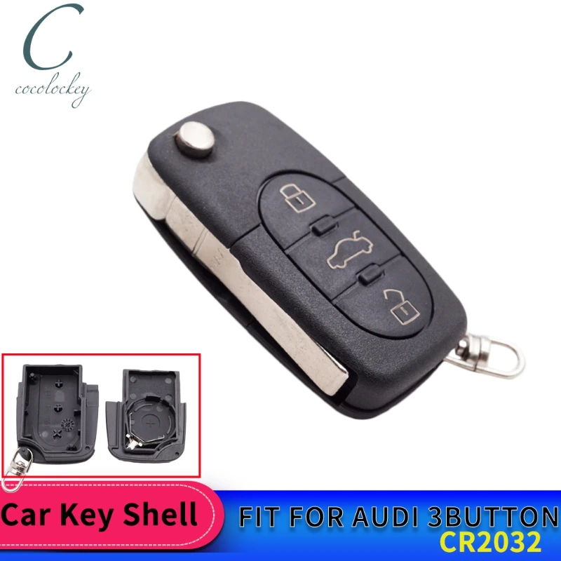 Cocolockey Складной флип-чехол с 3 кнопками для Audi A2 2000-2005 A3 A4 A6 A8 TT CR2032 | Автомобили и