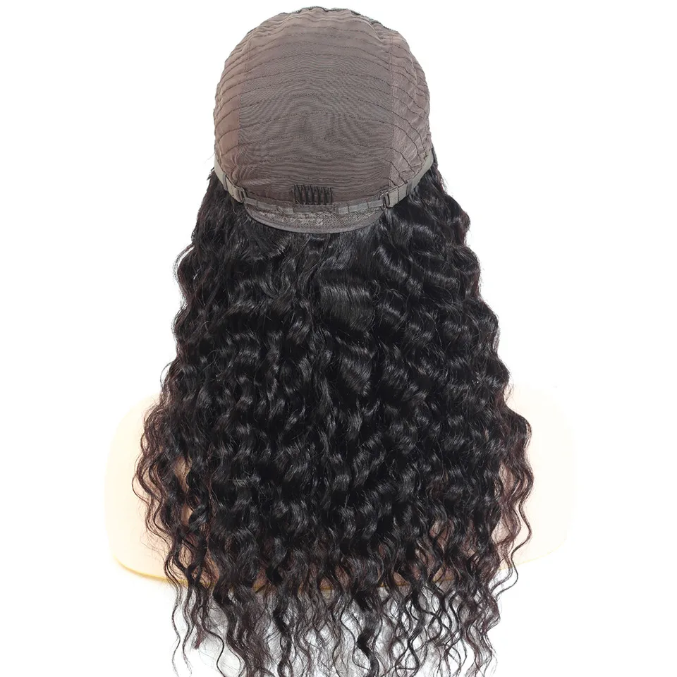 BUGUQI волосы человеческие волосы парики глубокая волна Wigs100% бразильские не-Реми волосы Glueless парик натуральный цвет кружева фронта человеческих волос парики