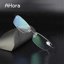 Ahora неокаймленные очки для чтения женщин и мужчин сверхлегкие пресбиопические деловые очки+ 1,0+ 1,5+ 2,0+ 2,5+ 3,0+ 3,5+ 4,0