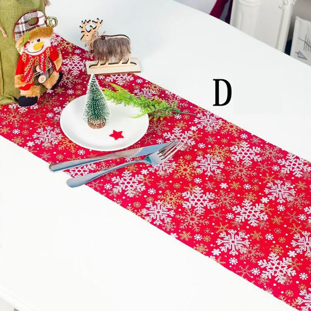 Рождественское украшение, рождественское, полиэфирное, с принтом, настольный флаг, креативный Рождественский стол, журнальный столик, украшение для дома, год#8