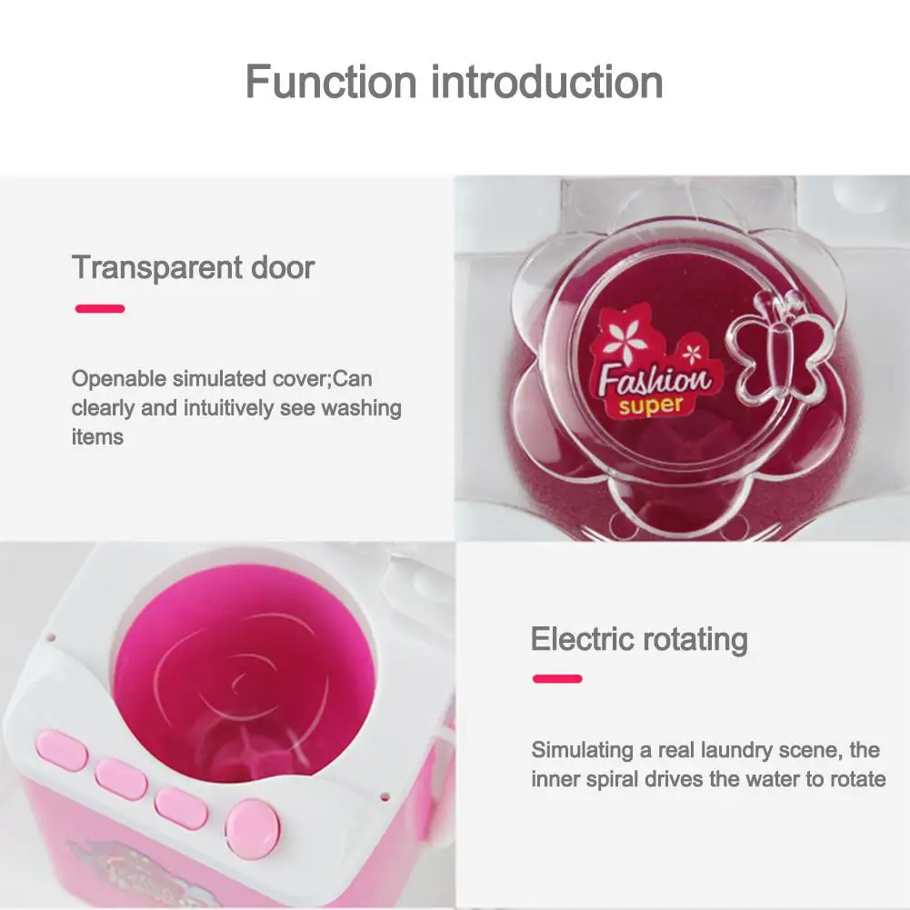  Washing Machine Toy Appliances Kitchen Toys Simulated Electric Washing Machine Refrigerator Toy Min