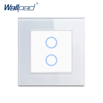 

Wallpad 2 Gang 2 Way Touch Switch Wall Light Switch Luxury Tempered Glass Panel 86*86mm 10A 110-250V