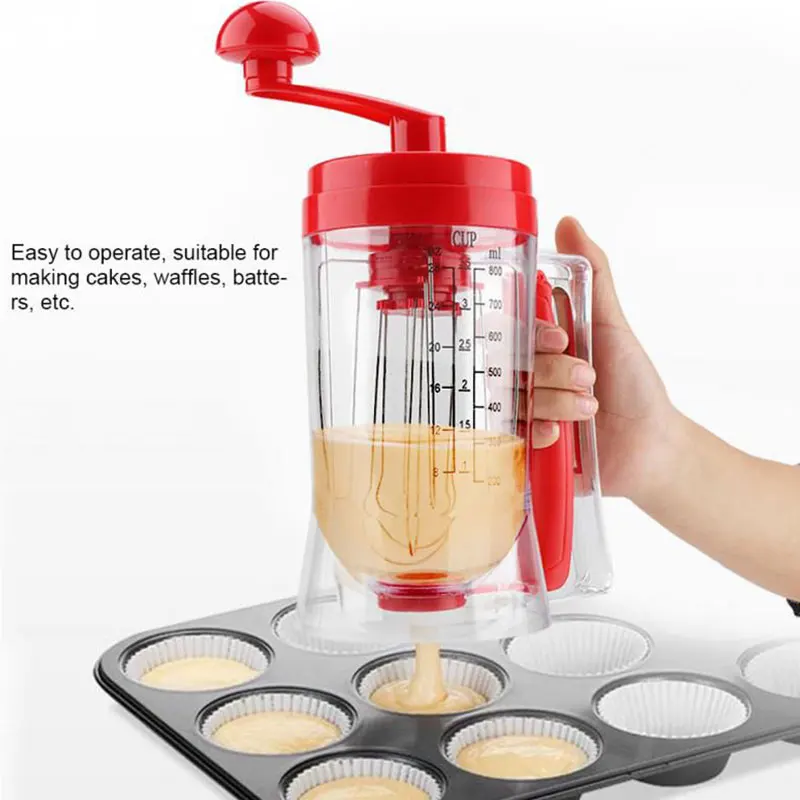 

New Creative Hand Manual Pancake Cupcakes Muffins Baking Waffle Mixer Dispenser Blender Machine Baking 1PC