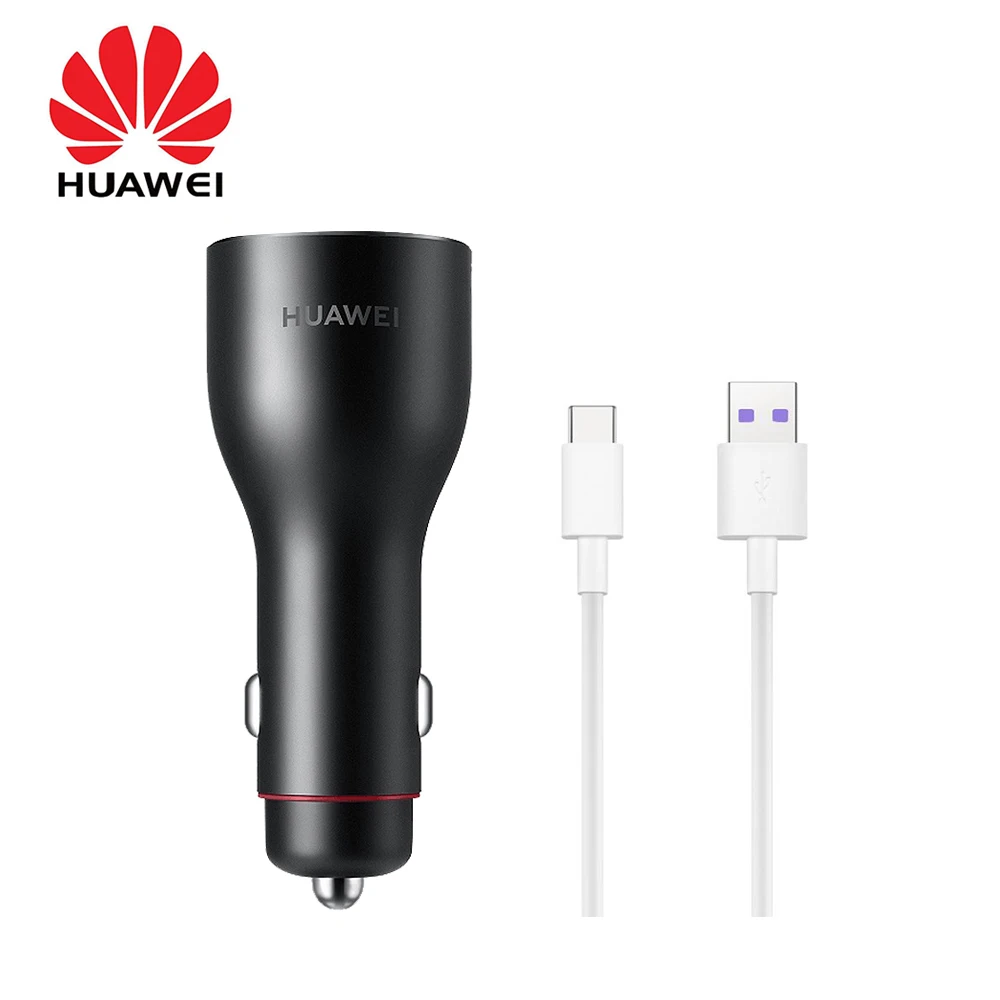 Автомобильное зарядное устройство HUAWEI CP37 Supercharge 2 40 Вт Max 10 в 4A Dual USB 5A с кабелем type C для HUAWEI Mate30 Mate20 PRO Mate20 RS