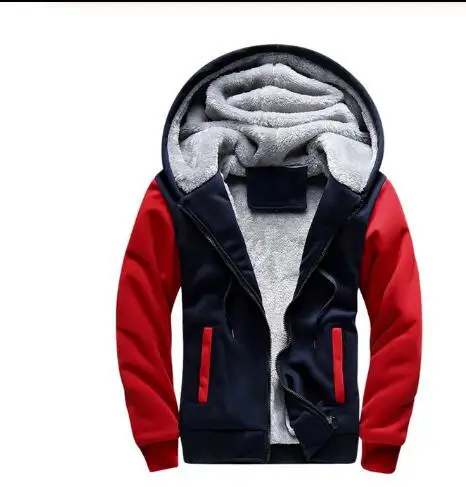 Hiver hommes vestes polaire chaud capuche epaisse Parka velours coupe vent manteaux кардиган толстовки с молнией