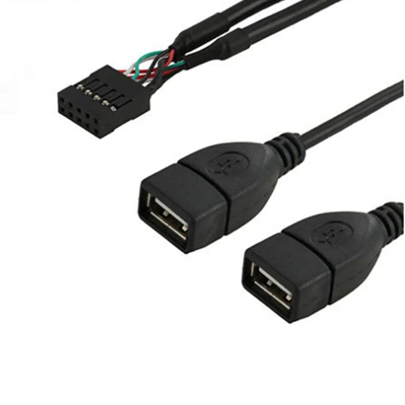 Motherboard 9Pin to Dual USB 2.0 Female Adapter Cable - 30cm/50cm Extension for Efficient Connectivity Description Image.This Product Can Be Found With The Tag Names Computer Cables Connecting, Computer Peripherals, Motherboard, PC Hardware Cables Adapters