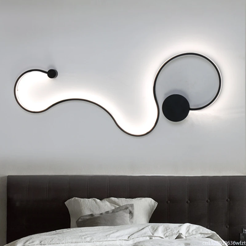  Nordic LED Wall Lamp Snakelike Shape Kitchen Fixtures Lighting for Living Room Bedroom Bedside Wall - 4000148505623
