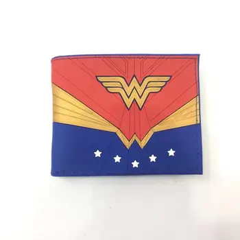 

New Wonder Woman Wallet Hero Super Girl Purse PU Leather Card Holder Short Wallets for Students Money Slot with zipper pocket
