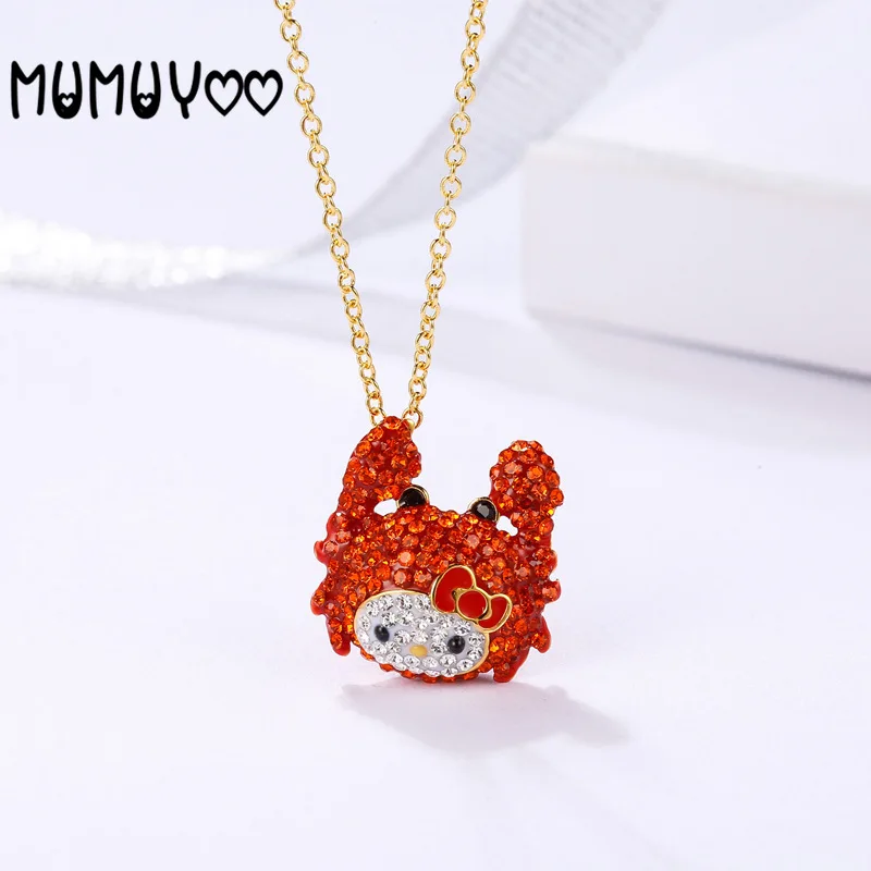 

Fashion jewelry high quality swa, charm classic simple Hello Kitty cute red crab pendant necklace female jewelry