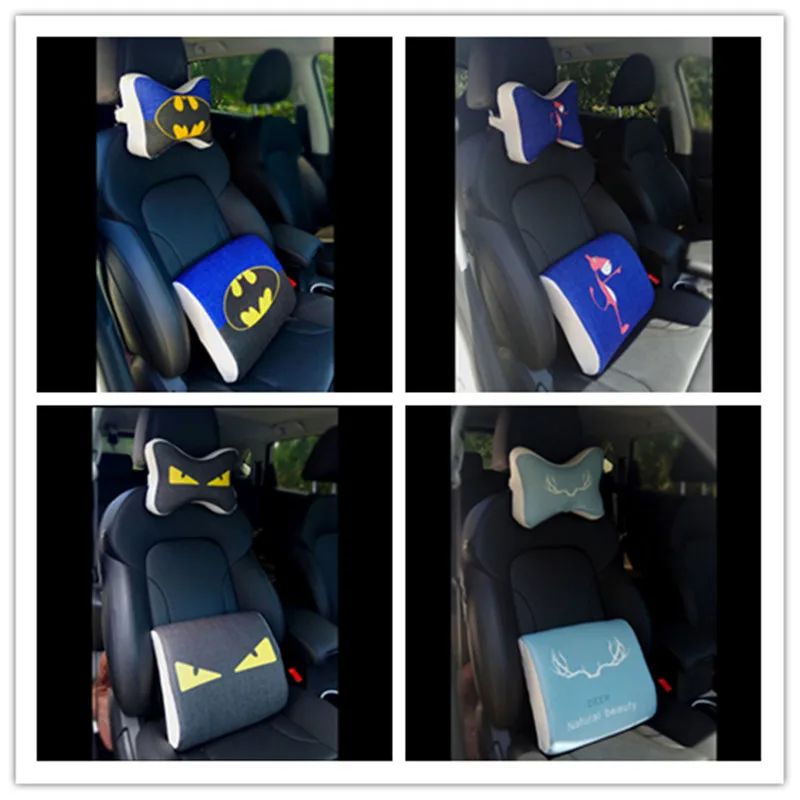 2 шт./компл. автомобиль-Стайлинг автомобиля-шеи-подушки сиденье с подставкой под голову поясничная поддержка пены памяти авто-интерьер-Аксессуары 13 стилей