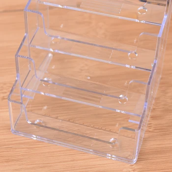 

HOT Promotion Four Pockets Clear Desktop Office Counter Acrylic Business Card Holder Stand Display Fit For Office School Best