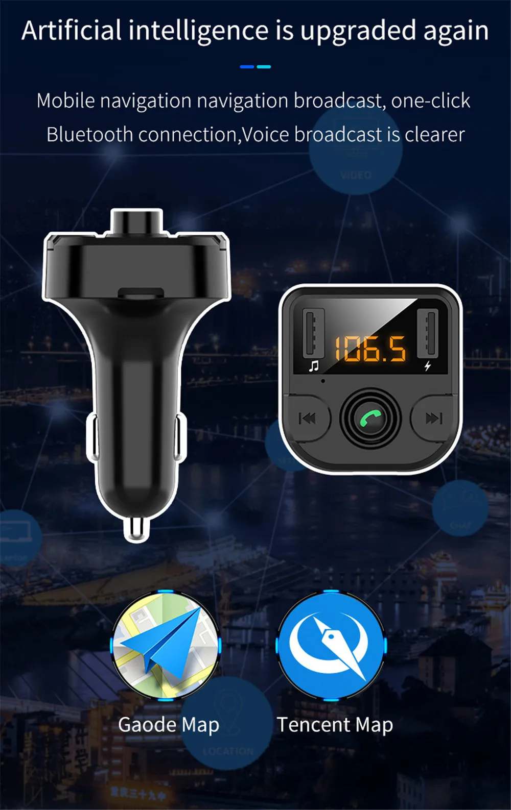 Автомобильный Bluetooth MP3 музыкальный плеер ABS беспроводной Handsfree Мобильный телефон fm-модулятор Радио Bluetooth USB передатчик Черный BT36B