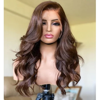 

Eversilky Loose Wave Chocolate Brown 360 Lace Frontal Human Hair Wigs with Baby Hair 180density Glueless Full Lace Wigs Remy