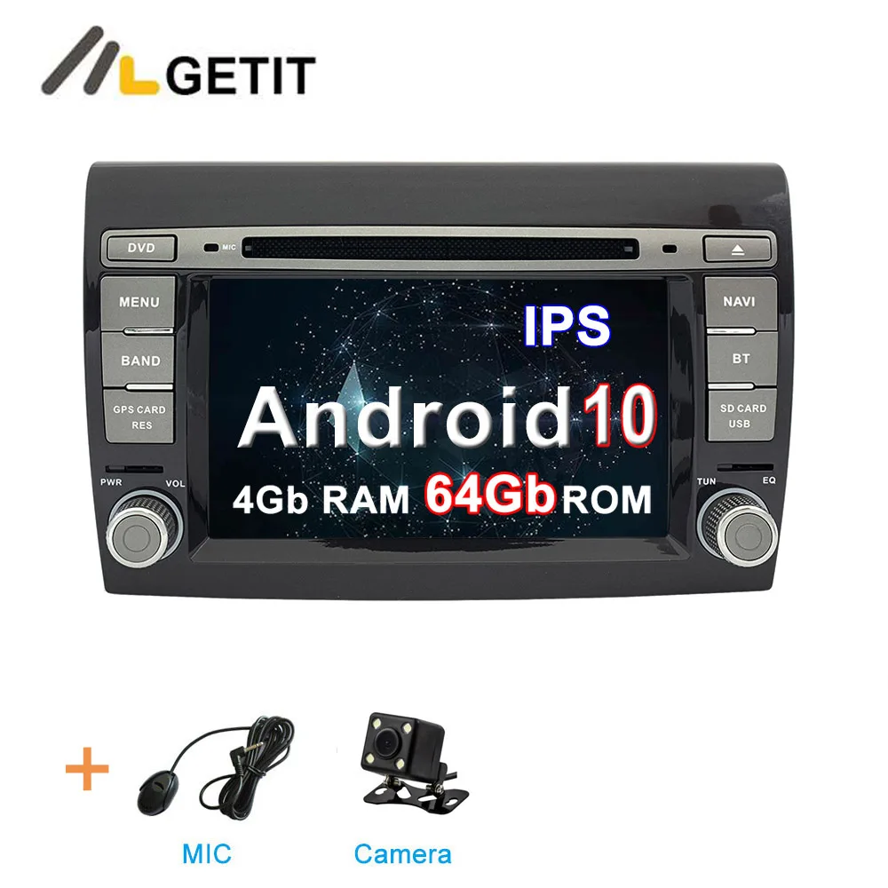 Android 10,0 автомобильный Радио Стерео gps Навигация DVD мультимедийный плеер для Fiat Bravo 2007 - Цвет: 4G CAMERA