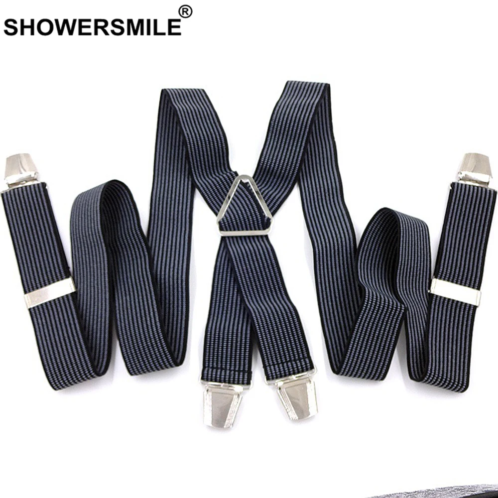 SHOWERSMILE Для мужчин Susupenders с рисунком гусиные лапки эластичный Подвеска для