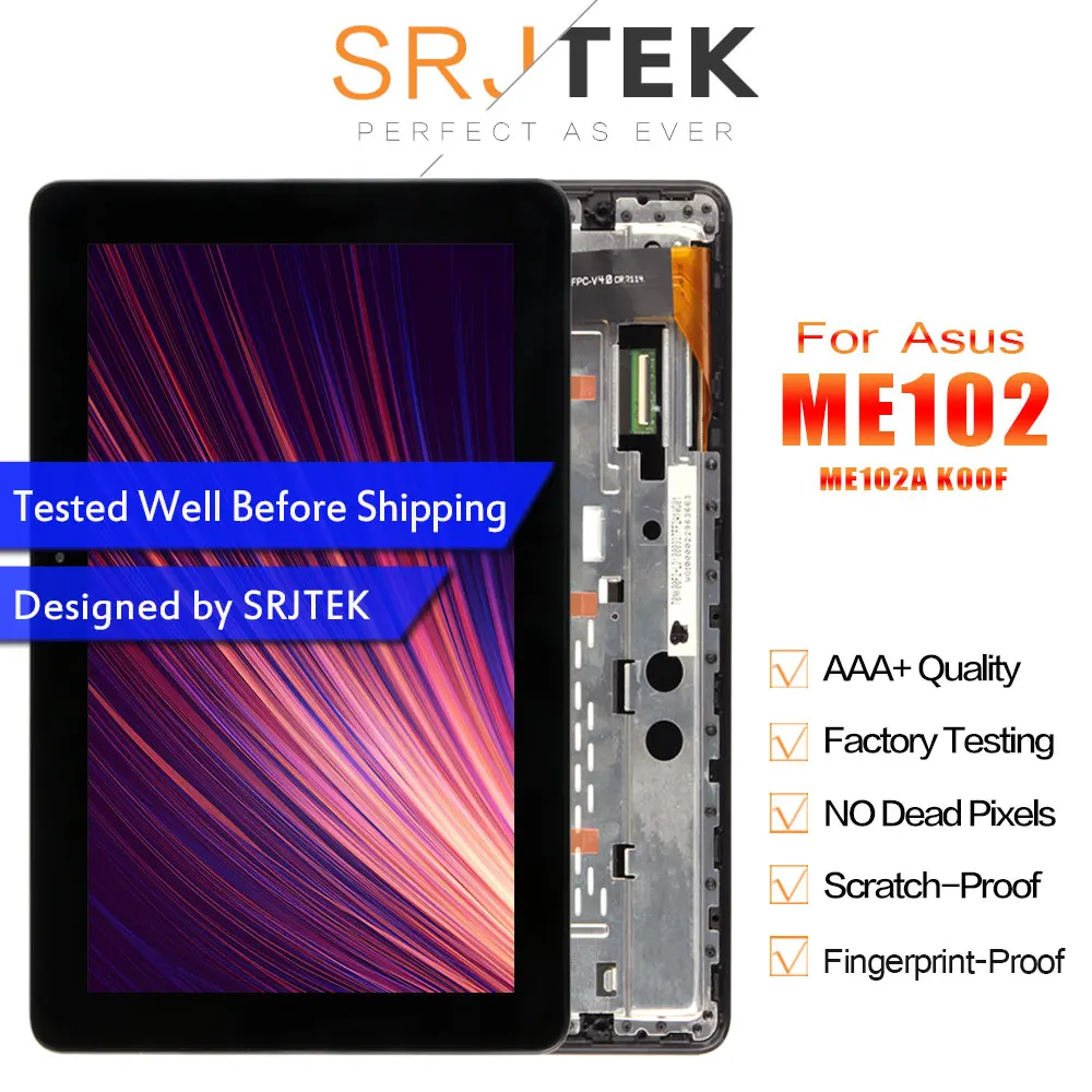 Stjtek для Asus MeMO Pad 10 ME102 ME102A K00F MCF-101-0990-01-FPC-V4.0 ЖК-дисплей дигитайзер сенсорный экран в сборе с рамкой