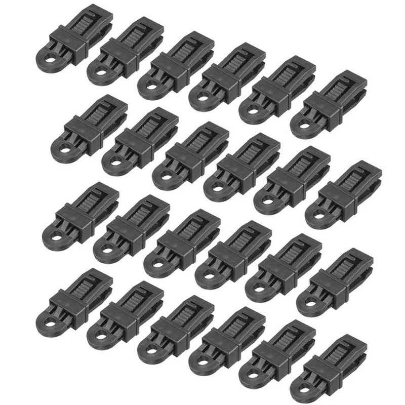 

24 Pieces Crocodile Mouth Clamp Trap Clips Jaw Tent Snaps Hangers Car Boat Cover Tent Tie Down Emergency Snap