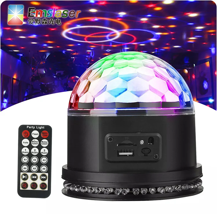 

6-Color Music MP3 Crystal Magic Ball LED Stage Lighting KTV Flashlight Laser Light Bar Colorful Light Laser Light