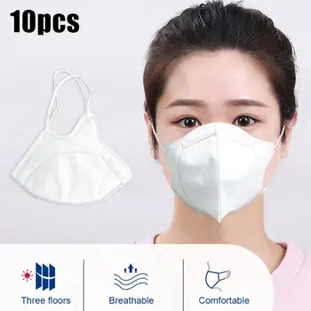 

10pcs Face Mask Unisex masque Anti Haze Droplet Dustproof VALVED Respiratory PM2.5 Protective Cover Safe Mouth Mask In Stock