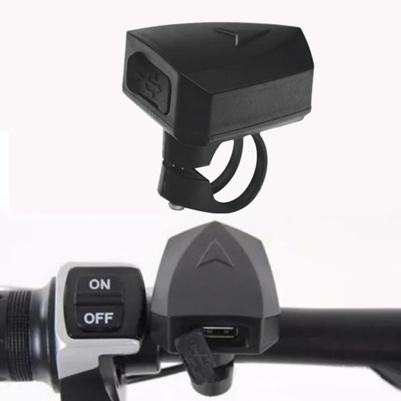 

Streamlined Electric Bike Bicycle USB Charger Rubber Output 5V 2A For Mobile Phones Ebike 5.8*4.5*4.5cm Equipment Charging