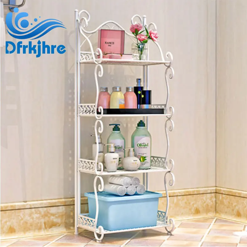 

Bathroom shelf Floor Standing Stainless Steel Multi-layer Shelf Bedroom Kitchen Balcony Storage High Capacity Shelf