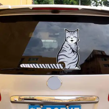 

Funny Cute Car Stickers Cartoon Cat Tail Windshield Rear Window Wiper Decals Window Wiper Sticker Auto Product Car Accessories