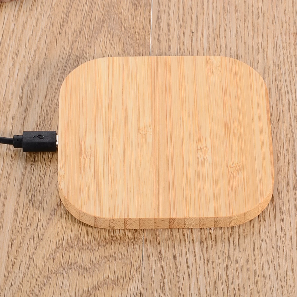 Portable Square Wood Bamboo Qi Wireless Charger Charging Pad Mat For iPhone 8 Plus X Samsung Galaxy S6/S6 Edge For Nexus 4 5 6