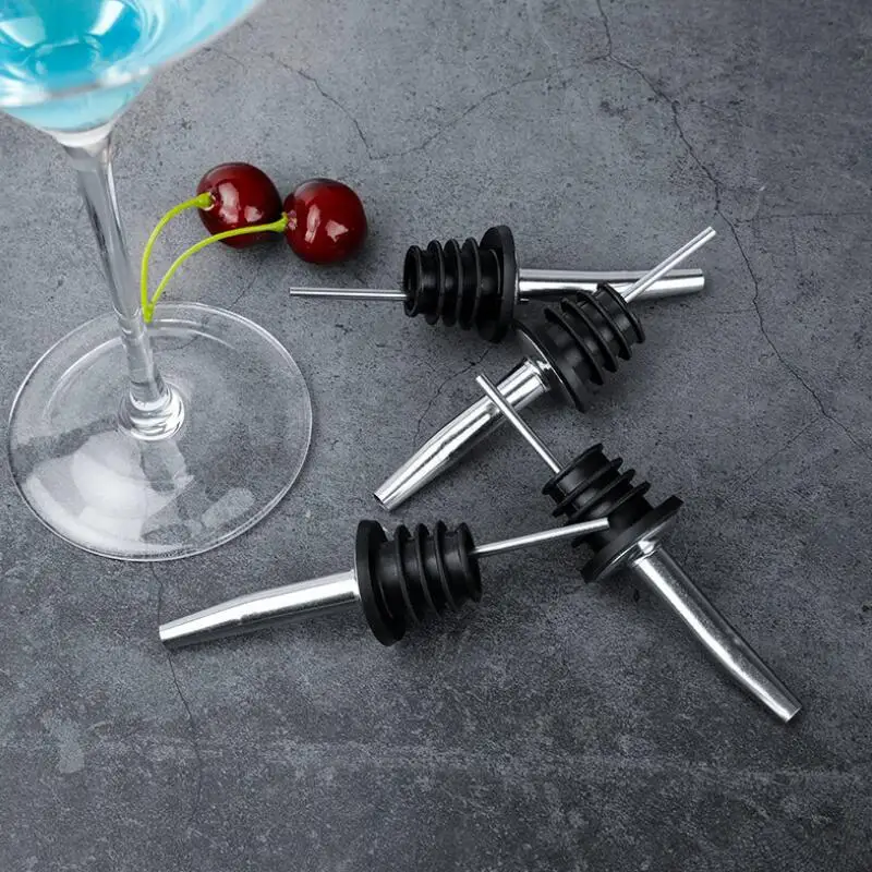 Нержавеющая сталь бутылка Pourer ликерный дозатор потока для винной бутылки Носик с резиновой пробкой Бар Инструмент LX8133